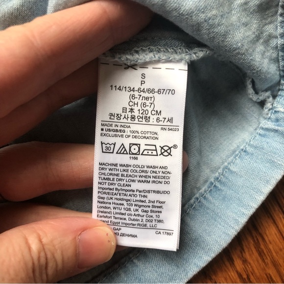 NWOT Gap Chambray Dress 6-7 Years - Picture 6 of 6